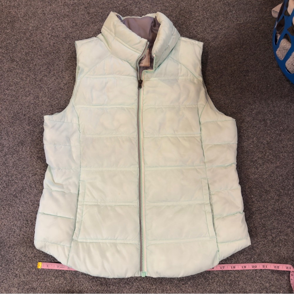 Light Mint Green Quilted Puffer Vest SO Size Large